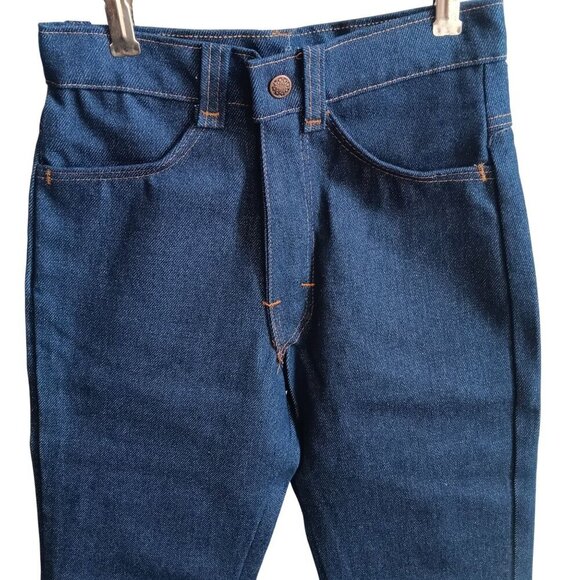 24x27 12 SLIM Vintage 1970's Boys Jeans RAW INDIGO DENIM STRAIGHT JEANS USA NEW - Picture 3 of 6